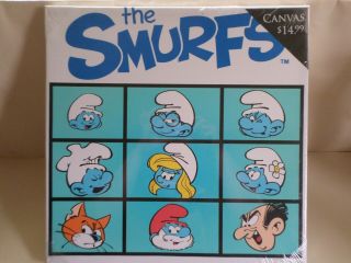 The Smurfs Canvas Brady Bunch Style Peyo 2011 17x17