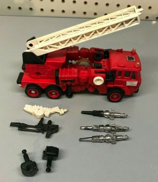 Vintage 1985 G1 Transformers Inferno Fire Truck,  Near Complete