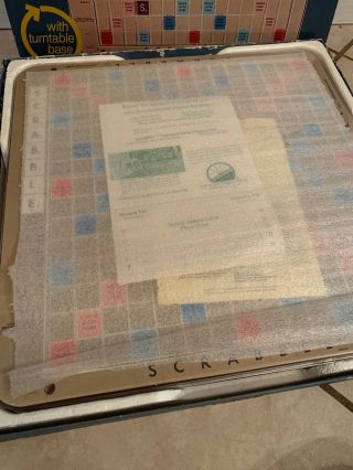 Scrabble 1989 Deluxe Edition Turntable Rotating Board Game 100 Complete 6