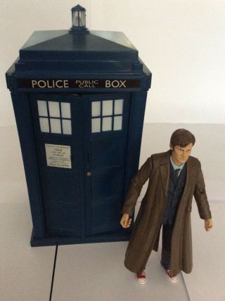 10th Tenth Doctor Who Bundle David Tennant Action Figure & Tardis Phone Box,  Bbc