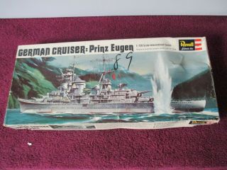 1/720 Scale Model Kit Vintage 1967 Revell German Cruiser Prinz Eugen Open Box