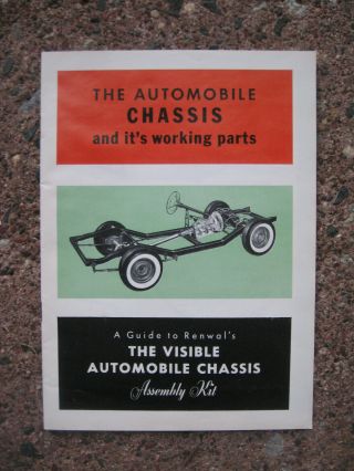 1963 Renwal 1/4 The Visible V8 Automobile Chassis Guide Booklet