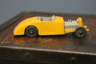 Vintage Tootsietoy Hot Rod Car Ford Yellow Rat Rod Metal Toy Made In Usa Old Toy