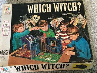 Vtg 70s Milton Bradley Which Witch? Halloween Haunted 3d Board Game