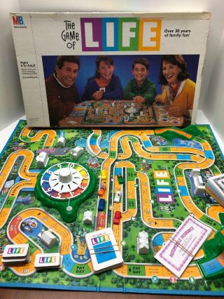 The Game Of Life Classic Vintage 1985 Board Game Milton Bradley Complete