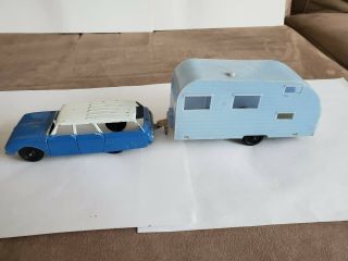 Tootsietoy Station Wagon With Camper Trailer
