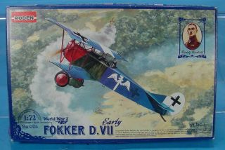 1/72 Scale Roden 025 German Wwi Fokker D.  Viii Early Plastic Model Airplane Kit