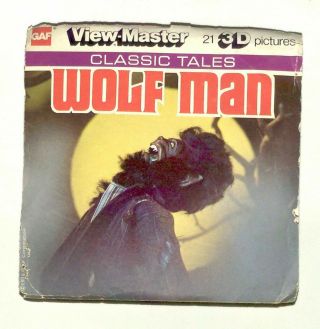 1978 Vintage Gaf View Master Wolf Man Monster Reel Set Werewolf Wolfman Rare J30