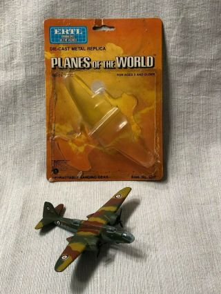 Vintage Ertl Lintoy Die Cast Db - 7 Havoc Wwii Planes Of The World Loose With Card