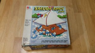 Vintage Smurf Ahoy Game,  1982,  Milton Bradley
