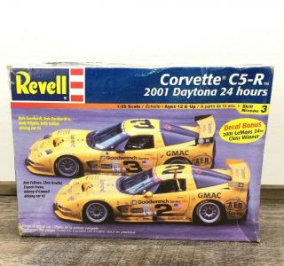 Revell Corvette C5 - R 2001 Daytona 24 Hours Car Model Kit Plastic Vintage Opened