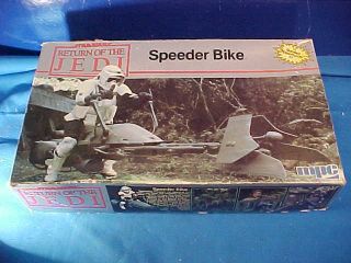 Nib Orig 1983 Mpc Star Wars Return Of The Jedi Unbuilt Speeder Bike Model Kit