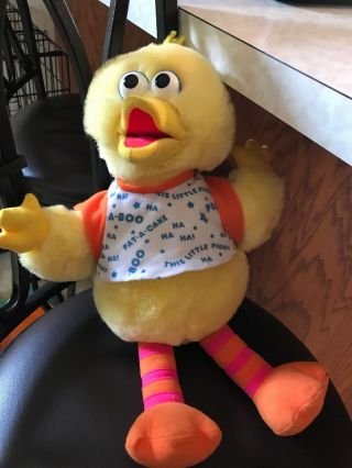 Sesame Street Big Bird Talking Peek A Boo Tyco Plush Playtime Vintage Tyco 18 "