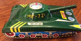 Tin Toy Litho Friction Mf - 721 Army Tank Army Military Wargame Collectible