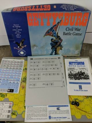 Gettysburg Civil War Board Game Vintage Avalon Hill 1992 Smithsonian Ed Complete