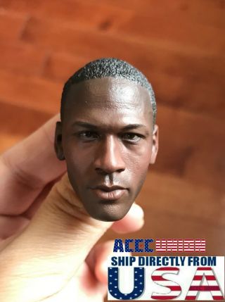 1/6 Michael Jordan Head Sculpt 4.  0 Custom For 12 " Hot Toys Enterbay Figure Usa