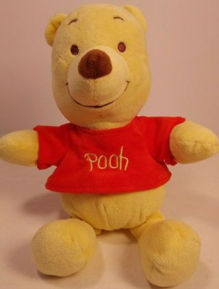 Winnie The Pooh Bear Soft Stuffed Plush Toy Kids Baby Bell 14 " Euc