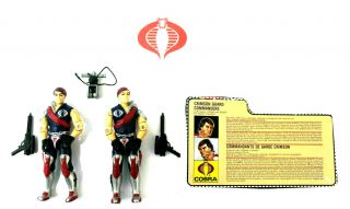 Gi Joe 1985 Cobra Tomax And Xamot Figures 100 Complete W/file Card Hasbro