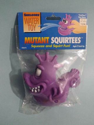 Vintage 1990s Mutant Squirtees Purple Sea Monster Scarface Sea Horse Mip