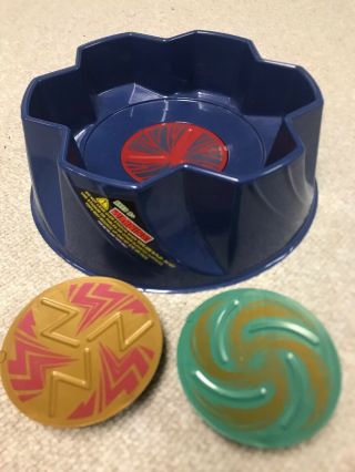 Beyblade Blue Round Stadium Battle Arena With 3 Colored Inserts Hasbro Retired