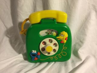 1980s Sesame Street Musical Phone Vintage Wind Up Music Box Toy