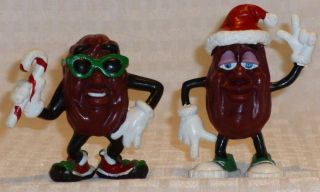 California Raisins,  Ho Ho Ho,  Set Of 2 For Christmas,  Large,  2 1/2 " Tall