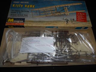 Monogram Pa 30,  1/40 Wright Brothers Kitty Hawk Plastic Model Kit - As - Is