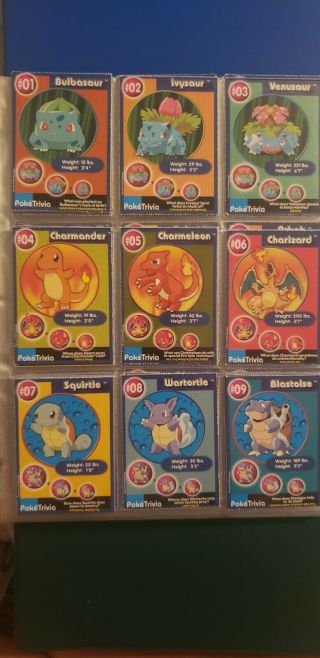 Full Set Of Poketrivia Cards From Pokemon The First Movie.  Ultra Rare