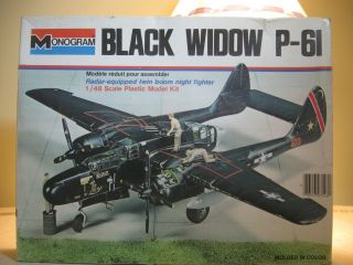 1974 Vintage Monogram 1/48 P - 61 Black Widow 7546