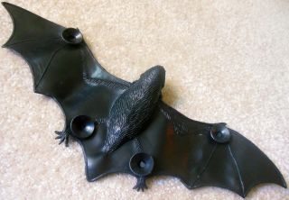 Vintage Rubber Jiggler - Vampire Bat Figure - With Suction Cups - 13 " Wingspan