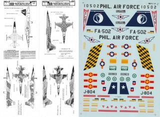 Microscale Decals 1/48 F - 5a/e Freedom Fighter/tiger Ii 522nd Fs (vnaf/paf/fach)