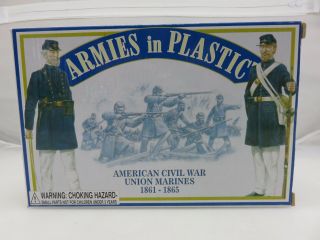 Armies In Plastic Civil War Union Marines 1861 - 1865 1/32 Blue Figures Set 5459