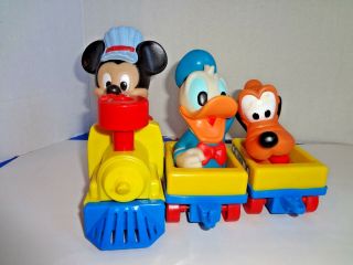 Disney Wind Up Train With Mickey As Engineer,  Donald Duck And Pluto