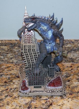 1998 Toho Trendmasters Godzilla Empire State Building Bank Animated Lights Roars