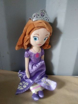 Princess Sophia Sofia The First Plush Doll 14 " Disney Store Purple Gown Soft Toy