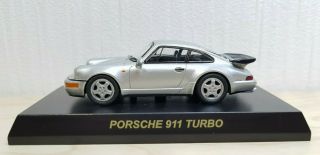 1/64 Kyosho Porsche 911 Turbo Silver 964 Diecast Car Model