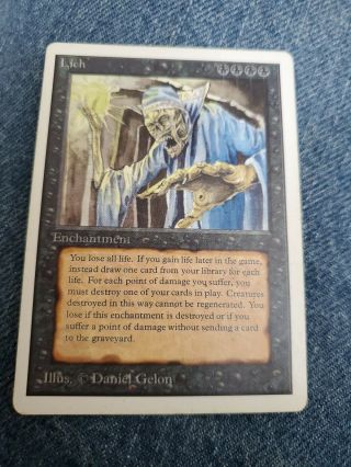 Lich - Enchantment - Swamp - Magic The Gathering - Mtg - Unlimited Edition - Rare