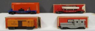 Lionel O Gauge Postwar Freight Cars: 3419,  6119 - 75,  6801,  2454 [4]/box