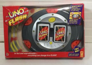 Uno Flash Electronic Card Game Mattel 2007 Sounds Lights
