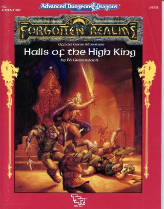 Forgotten Realms Halls Of The High King,  Map Fa1 Exc D&d Tsr 9301 Ad&d