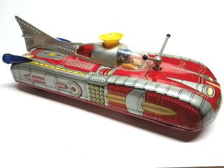 Tin Metal Spaceship Toy Car Vintage Battery Operated Non