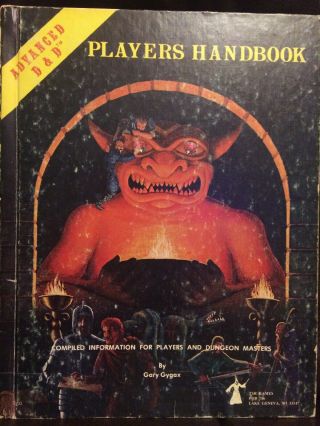 Advanced Dungeons And Dragons Players Handbook 1980 First Edition 6th Print