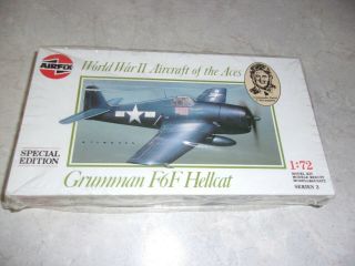 Airfix 1:72 Grumman F6f Hellcat Wwii Aircraft Of The Aces Kit Vtg 1989 Complete