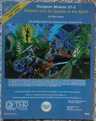 D1 - 2 - Descent Into The Depths Of The Earth (4th) - Dungeons & Dragons - Tsr 3