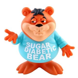 Sugar Diabetic Bear 8 " Vinyl Figure By Ron English Post Golden Crisp Cereal