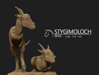 1/35 1/20 Stygimoloch Dinosaur Unpainted Model Statue Figure Toy Jurassic World