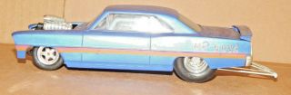 Vintage? 1/25? Scale 1960 " S Chevy Nova Dragster Partial Built Plastic Model Car