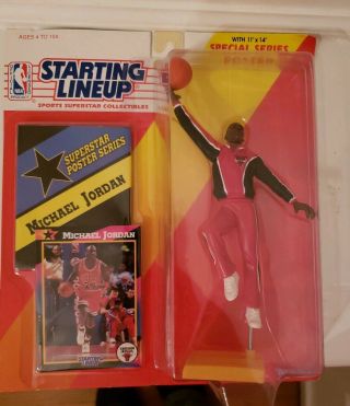 1992 Starting Lineup Michael Jordan - Figure,  Poster & Card