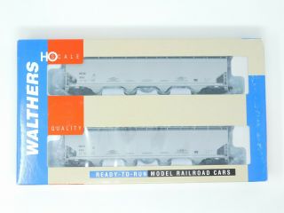 Ho Scale Walthers Set Of 2 932 - 27156 Ncix National Car 4 - Bay Covered Hoppers