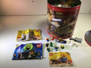 Bulk Legos 6 Lbs Vintage Pirates Police Woodsman Space Etc In A Large Tin Minfig